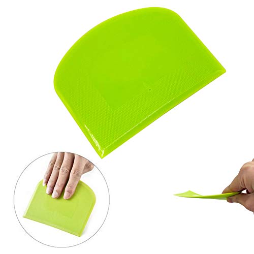 Lasenersm 2 Pieces Dough Scraper Bowl Scraper Food-Safe Plastic Dough Cutter Flexible Plastic Scraper Bench Scraper Multipurpose Food Scrappers For Bread Dough Cake Fondant Icing thumb #3