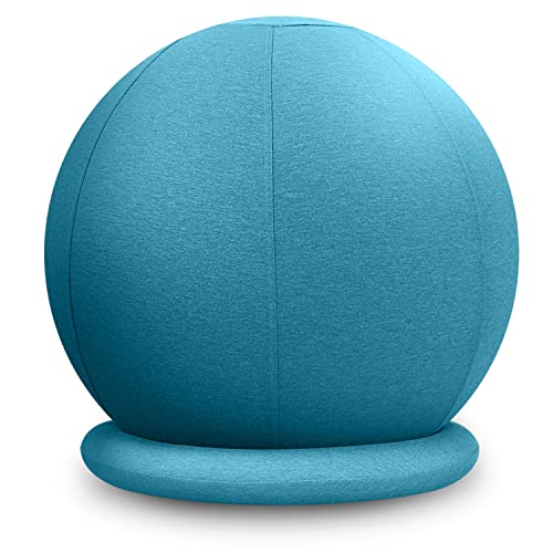 Enovi ProBalanceΩ バランスボール 椅子 ボールチェア-居心地の良いスリップカバーとオフィスとホームデスク用の安定性ベースを備えたエクササイズヨガボールチェア 腰痛を和らげるボールシート 姿勢とコア強度の向上 65cm AB