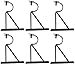 Curtain Rod Brackets (Set of 6) - Black (Also known as - Curtain rod Holder / Curtain rod Bracket / Bracket for Drapery rod / Bracket set for Draperies rod / Brackets for curtains rod)