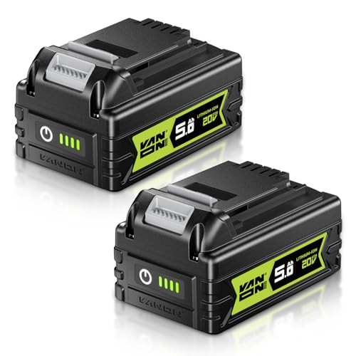 VANON 20V Max 5.0Ah Replacement for Black and Decker 20V Lithium Battery Compatible with Black and Decker 20V Battery LBXR20, LB20, LBX20, LCS20 LB2X4020, 2 Pack