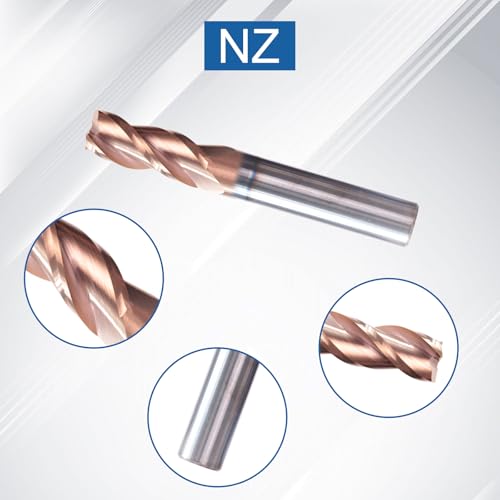 Image of NZ 3 Flute 1 /2 inch Square End Mill with TiSiN Coating | Milling Cutter HRC55 for Machining Aluminum and Copper