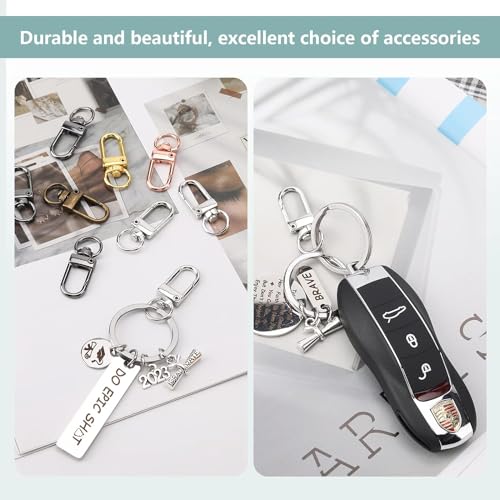 Image of Tia Strap Buckles Metal Clasps Lobster for Handbag, Spring Ring, Purse Dog Hook, Key Chain Swivel Trigger Snap Hook DIY and Purse Making Accessories (Black Push Gate Hook Swivel-Premium-33x10mm, 2)