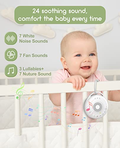 Portable Sound Machine Baby, Travel White Noise Machine Baby With Usb Rechargeable, Sound Machine For Sleeping #TOP5
