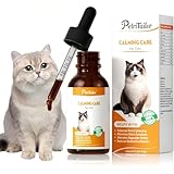 PetriTailor Cat Calming Drops – Natural Anxiety & Stress Relief for Cats | Sleep Aid, Travel & Grooming Support | Helps with Aggression, Loud Noises & Night Restlessness | Safe Herbal Formula
