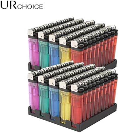 UR CHOICE Disposable Lighters - Multicolour Lighters with Adjustable Flame - Child Safe - Transparent Body, Long-lasting - Pocket-friendly Disposable Lighters - Available in Pack of 5, 20, and 50 (5)