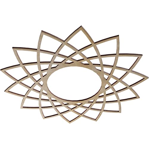 Image of Ekena Millwork 22 inchOD x 8 1 /2 inchID x 3 /8 inchT Eleanor Wood Fretwork Pierced Ceiling Medallion, Birch