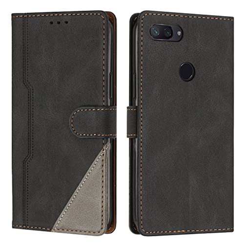 RADOO Funda para Xiaomi Mi 8 Lite, Funda Cartera de Cuero Multifunción, Cierre Magnético con Solapa Antichoque, Flip PU Cuero Carcasa Magnético Caso Cartera Móvil Case para Xiaomi Mi 8 Lite (Negro)
