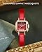 deselon Women Watch for Ladies Female Square Small Slim Light Leather Band Waterproof Fashion Casual Simple Young Girls Gifts Red Wrist Watches