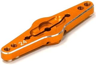 Integy RC Model C24489ORANGE Billet Machined Double Sided Servo Horn 24T for Hitec Servo (r=20, 24mm Holes)