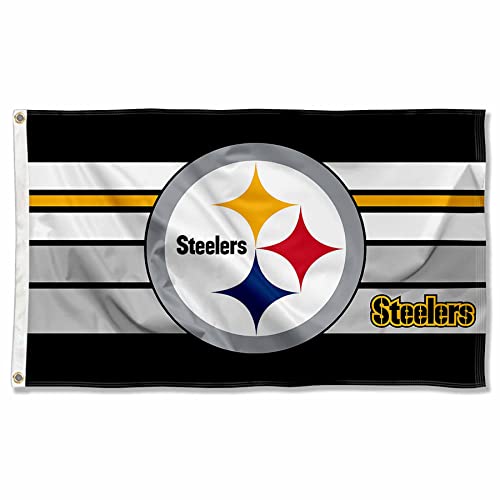 Pittsburgh Steelers Retro Stripes Large 3x5 Flag