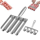 Polpette Maker Macchina, Quattro Tubi Former per Polpette In Acciaio Inox con Spatole da Taglio, DIY Multifunzione Polpettista Fare Strumenti, Attrezzi da Cucina, per Cucina