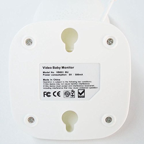 BW® BWVB601 Moniteur vidéo numérique pour bébé audio bidirectionnel avec écran LCD couleur 2" Vision nocturne Surveillance de la température 8 berceuses intégrées