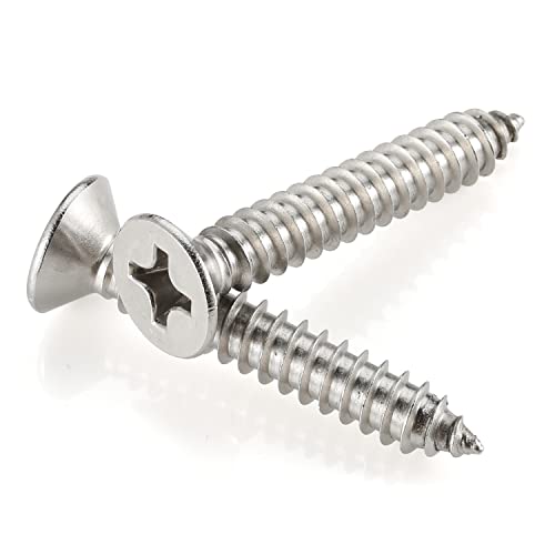 Mellewell PTM#8×1-1/2-100 #8 X 1-1/2 Inch (3/8 Inch To 2 Inch Available) Flat Head Sheet Metal Screws Wood Screws, 304 Stainless Steel 18-8 thumb #4