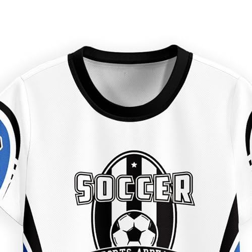 Hjshfue Kids Soccer Jerseys Boys Football Practice Outfits Youth Sport Training Uniforms Athletic T-Shirts - Thumbnail 3