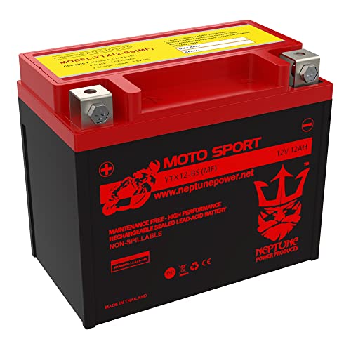 YT12B-BS High Performance - Maintenance Free - Sealed AGM Motorcycle Battery Replacement by Neptune