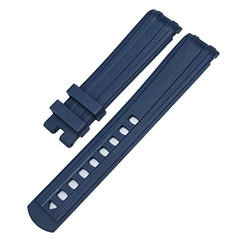 Bracelet en caoutchouc fluoré à extrémité incurvée pour Omega Speedmaster Moon et Seamaster 300
