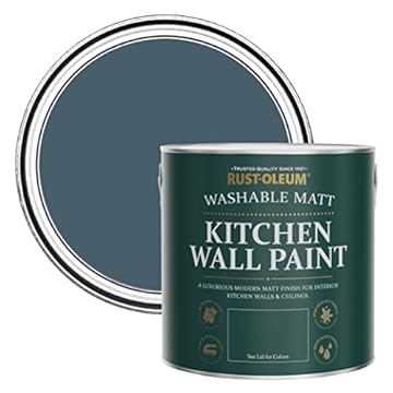 Rust-Oleum Blue Washable Kitchen Wall Paint in Matt Finish - Blueprint 2.5L