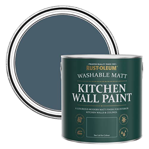 Rust-Oleum Blue Washable Kitchen Wall Paint in Matt Finish - Blueprint 2.5L