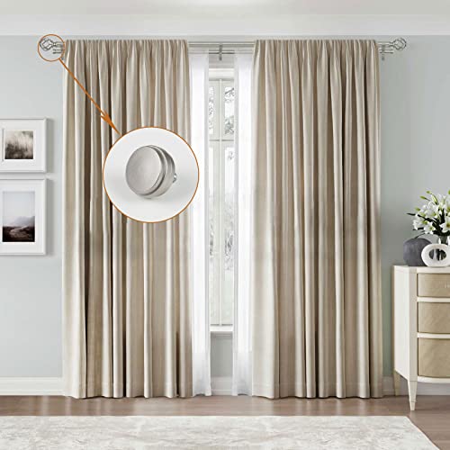 KAMANINA End Cap Replacement Finials for 3/4 or 5/8 Inch Curtain Rods, Antique Sliver Drapery Rod Finials with M6 Standard Screws, Set of 2