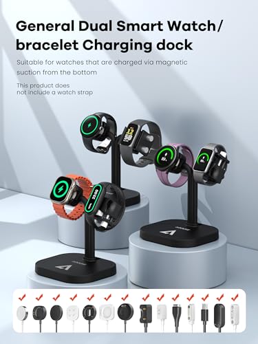 Base de carga universal dual ajustable para smartwatch Samsung y Google 4