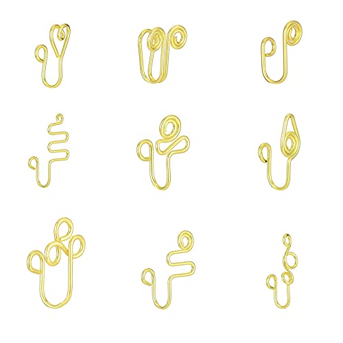 Afrikanische Nasenmanschette, Clip auf Nasenring Fake Nasenring Faux Nasenmanschette Nasenmanschetten für nicht durchbohrte Nase Frauen Faux Piercing Schmuck (C-Gold) Cover