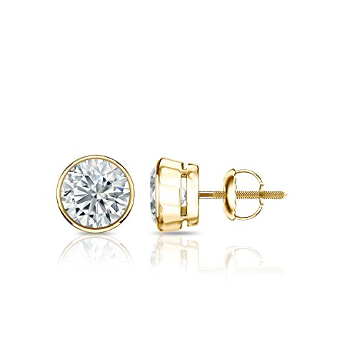 Diamond Wish Bezel Stud Earrings