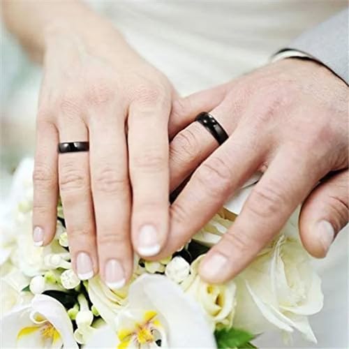 Anillo de tungsteno negro pulido: alta joyería para bodas 5
