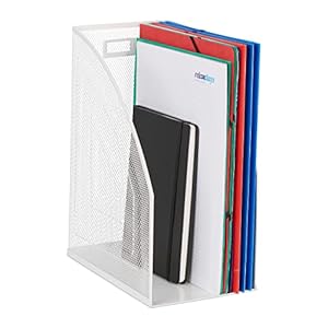 Relaxdays Metall Stehsammler Weiß DIN A4