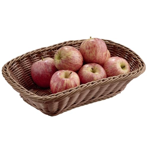 APS 40196 Economic - Cesta para mesa o buffet (rectangular), color marrón