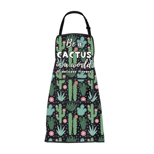 Tablier de cuisine cactus avec poches fini les taches sur vos vêtements de chef