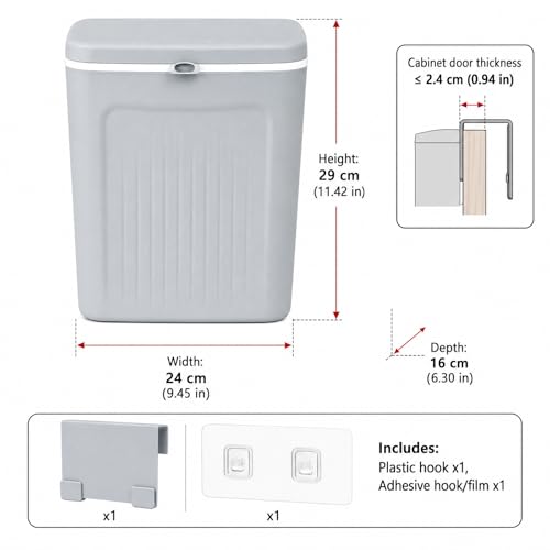 Caneca de compostaje colgante con tapa de 3.2 galones miniatura 2