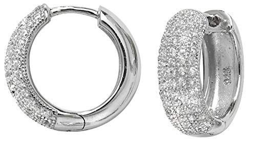 Boucles d'oreilles femme argent 925 et zirconium 18mm WJS22702