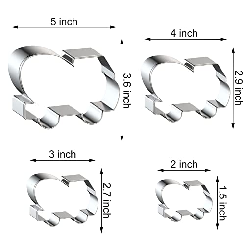 Cement Mixer Truck Cookie Cutter Set - 5 Inch, 4 Inch, 3 Inch, 2 Inch - 4 Piece Construction Truck Vehicles/Machines Cookie Cutters Shapes - Stainelss Steel #TOP1
