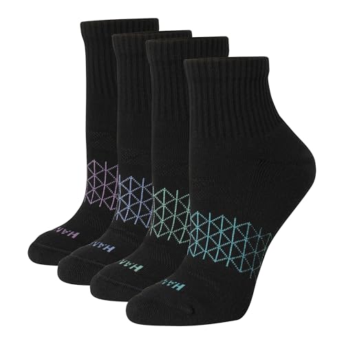 Hanes Women's Cushioned Ankle Socks, Absolute Active Ankle Socks for Women, Seamless Toe, 4-Prs by Hanes - Used condition - US$10.99