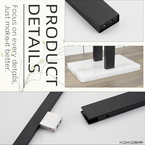 Image of KOKOSIRI Hand Towel Bars Matte Black Towel Racks with Marble Base for Bathroom Kitchen Vanity Countertop, Stainless Steel 15.7'' Height THS0001-SM-BK