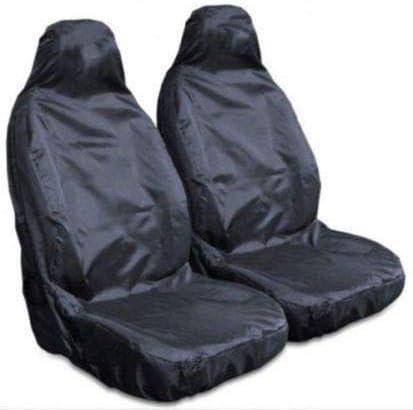 HMS For Isuzu D-Max - Extra Heavy Duty Driver Passenger Black Pair Waterproof Car Front Seat Covers Protectors - 2 x Fronts