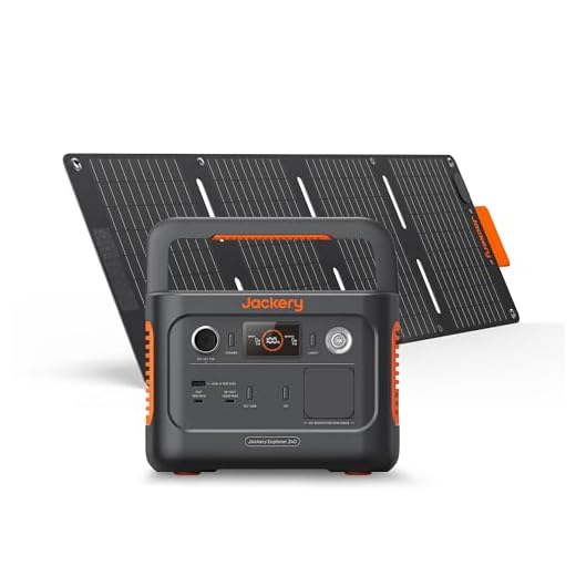 Jackery 240 v2 Solar Generator mit 40W Solarpanel, 256Wh LiFePO4-Batterie, 300W AC & 100W USB-C-Ausgang für Outdoor, Camping & Notfall (2024 Neue)