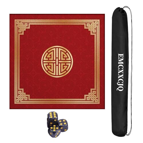 Mahjong Mat Square Mahjong Table Pad Red 100 cm miniatura 1