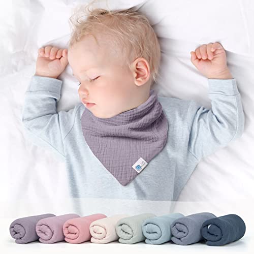 Lulumoon Muslin Baby Bibs 100% Cotton Baby Bandana Drool Bibs For Teething And Drooling, 8 Pack, Dream Unicorn #TOP3