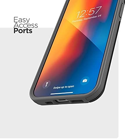 ENCASED Phantom Designed for iPhone 13 Wallet Case (2021) Shockproof Phone Case with Card Holder (4 Credit Card Capacity) Black