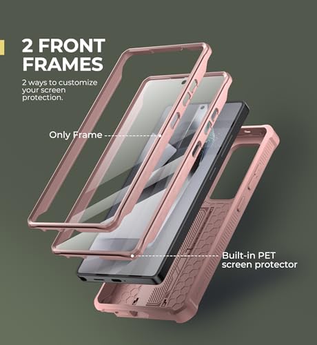 Image of Dexnor for Samsung Galaxy S25 Ultra Case with Built-in Slide Camera Cover & Screen Protector & Kickstand,Heavy-Duty Shockproof Rugged Case Full-Body Bumper Cover for Galaxy S25 Ultra(2025),Peony Pink | with Built-in Slide Camera Cover