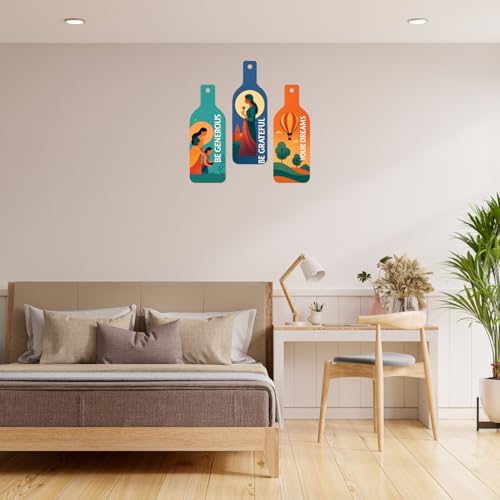 Image of GiftOday Be Generous Be Grateful Your Dreams Wooden Wall Hanging for Home Decor | Decoration Items for Livingroom | Modern Artwork Item for Office | Decorative Mdf Wall Hanger Artwork (Set of 3)