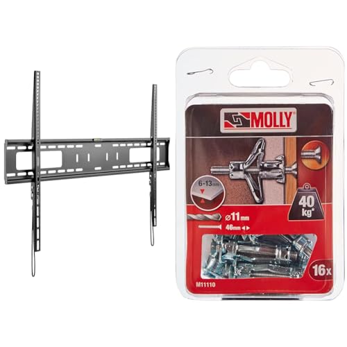 Support mural TV 43-100 pouces Goobay 49892 avec chevilles Molly pour écran plat