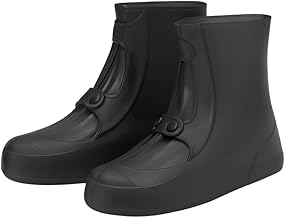 PAGALY Tall Silicone Shoe Cover Waterproof, Double-Breasted Waterproof Layer Shoes Cover for Rainy, Reusable Non-Slip Shoe Rain Cover