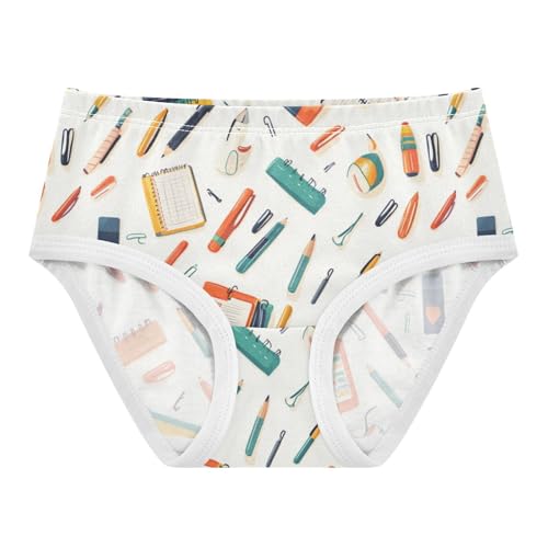 ZZKKO Cartoon Notebooks Stationery Girls Underwear Toddler Panties for Girls Comfort Brief Size 8Y