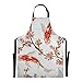 Fleurs japonaises tropicales et tablier de cuisine de chef de poisson Koi pour les femmes Tabliers réglables 88x68cm pour hommes pour griller Waterdrop Tabliers pour hommes pour griller pour hommes f