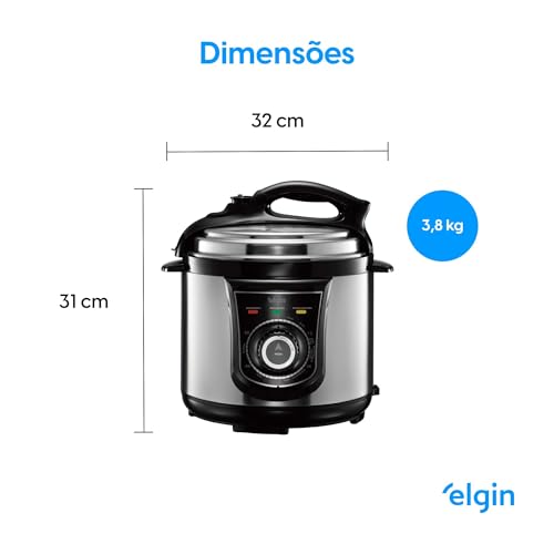 Panela de Pressão Elétrica Elgin 4 Litros Segura e Prática 840W 110V