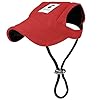   Pawaboo-Dog-Baseball-Cap-Adjustable-Dog-Outdoor-Sport-Sun-Protection-Baseball-Hat-Cap-Visor-Sunbonnet-Outfit-with-Ear-Holes-for-Puppy-Small-Dogs-Small-Red