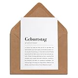 Geburtstag Definition: Grußkarte mit Umschlag