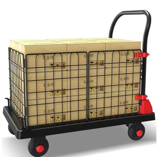 Wytrzymały składany metalowy wózek wywrotkowy, wszechstronny transporter płaski ze stalą siatkową na podwórko i magazyn